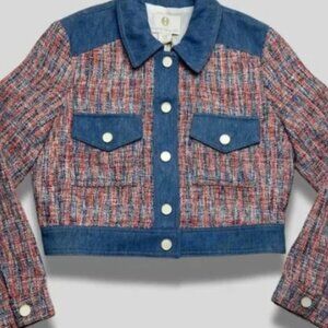 HOUSE OF HARLOW 1960 NEW Tweed Denim Western Style Jacket Size M